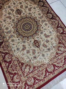 Tapis Ghom soie tissé main n°16505_145×100
