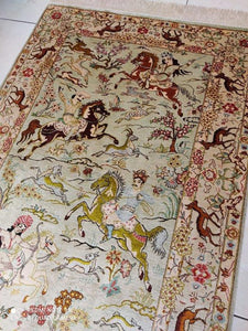 Tapis Ghom soie fait main n°19754_147×100