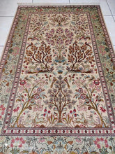 Charger l&#39;image dans la galerie, Tapis Ghom soie tissé main n°18226_151×98
