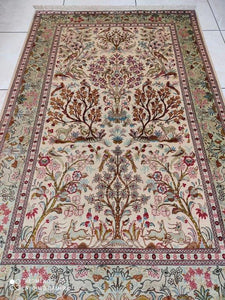 Tapis Ghom soie tissé main n°18226_151×98