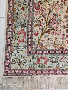 Tapis Ghom soie tissé main n°18226_151×98