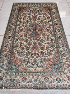 Tapis Cachemire soie tissé main n°55_157×92