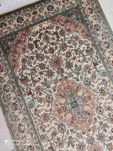 Tapis Cachemire soie tissé main n°55_157×92