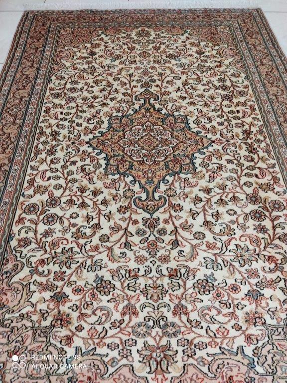 Tapis Cachemire soie noué main n°205_186×126