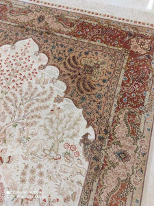 Tapis Hereke soie tissé main n°2000_186×126