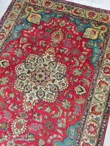 Tapis Antique Tabriz noué main n°19183_192×140