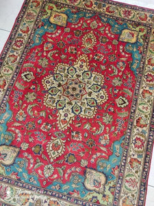 Tapis Antique Tabriz noué main n°19183_192×140