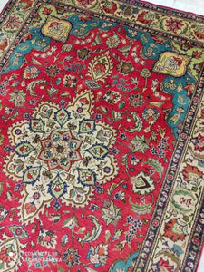 Tapis Antique Tabriz noué main n°19183_192×140