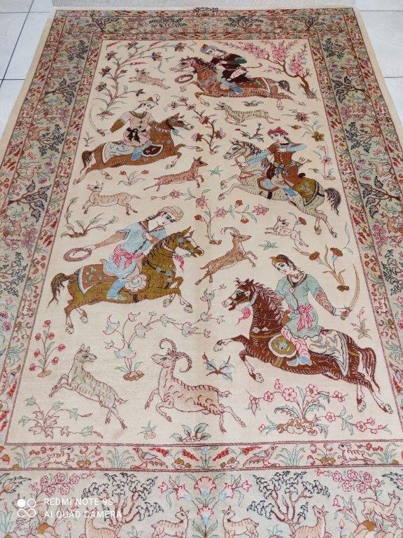 Tapis Ghom soie tissé main n°19756_194×128