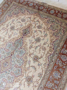 Tapis Ghom soie tissé main n°11699_195×135