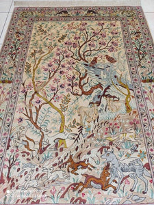 TAPIS Ghom soie noué main n°16663_200×133