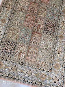 Tapis Cachemire soie tissé main n°859_210×125