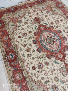 Tapis Tabriz noué main n°15321_210×152
