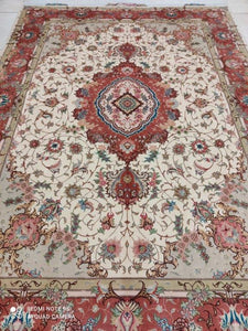 Tapis Tabriz noué main n°15321_210×152