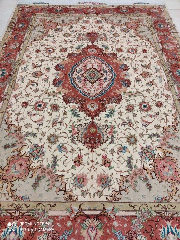 Tapis Tabriz noué main n°15321_210×152