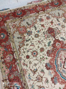 Tapis Tabriz noué main n°15321_210×152