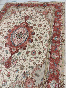 Tapis Tabriz noué main n°15321_210×152
