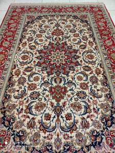 TAPIS ISPAHAN signé tissé main n°11790_236×150
