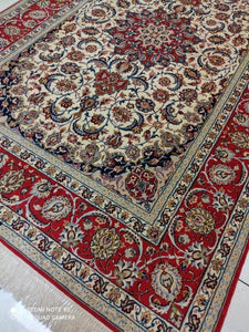 TAPIS ISPAHAN signé tissé main n°11790_236×150