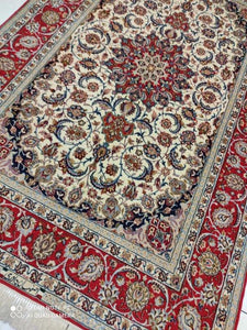 TAPIS ISPAHAN signé tissé main n°11790_236×150