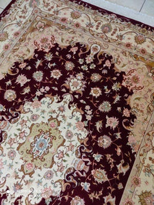 Tapis Tabriz Panja Raj tissé main n°15991_236×167