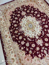 Charger l&#39;image dans la galerie, Tapis Tabriz Panja Raj tissé main n°15991_236×167
