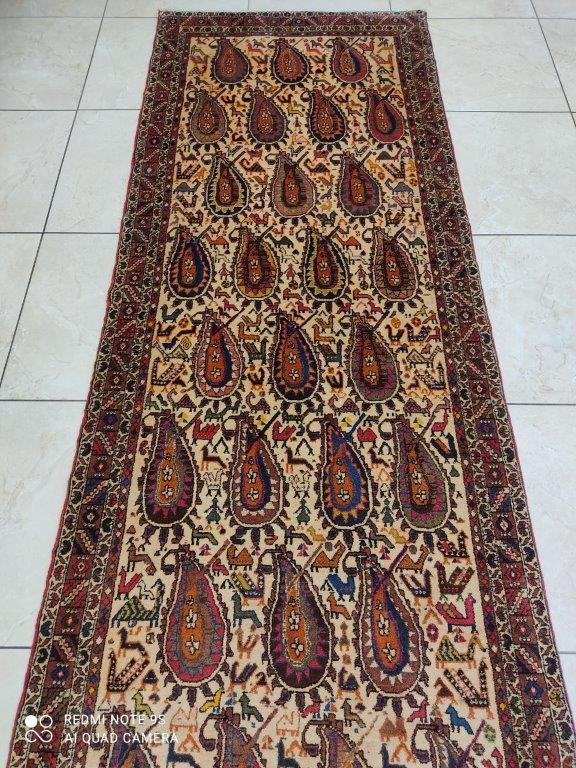 Tapis Afchar fait main n°18474_280×85