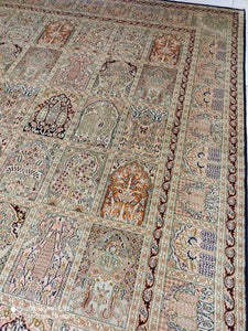 Tapis Cachemire soie tissé main n°55_302×212