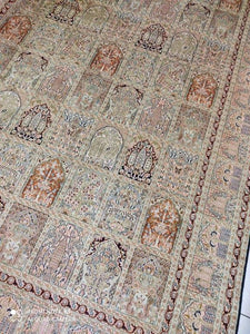 Tapis Cachemire soie tissé main n°55_302×212