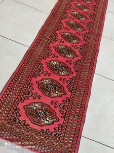 Tapis Torkaman tissé main n°1111_370×52