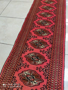 Tapis Torkaman tissé main n°1111_370×52