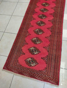 Tapis Torkaman tissé main n°11456_384×80