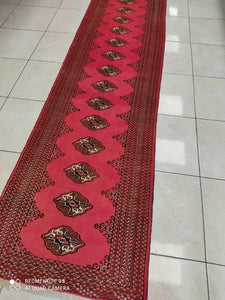 Tapis Torkaman tissé main n°11456_384×80