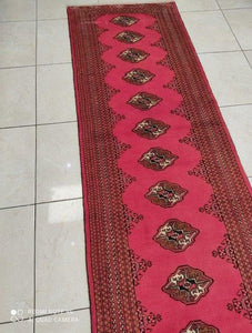 Tapis Torkaman tissé main n°11456_384×80