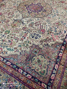 Grand Tapis Tabriz fait main n°9690_393×298