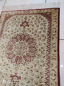 Tapis Ghom soie noué main n°17537_75×58