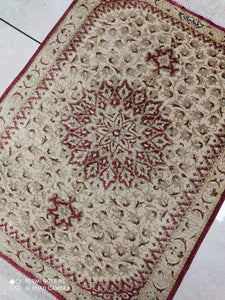 Tapis Ghom soie noué main n°17537_75×58