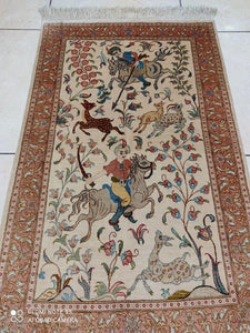 Tapis soie Ghom fait main n°16912_90×60