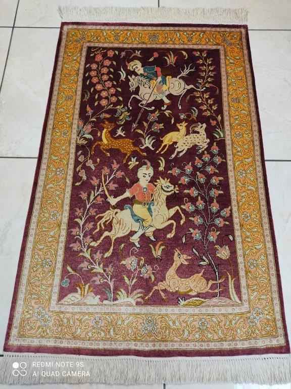Tapis Ghom soie fait main n°16909_92×60
