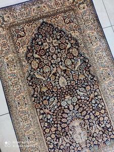 Tapis Cachemire soie noué main n°35_156×96