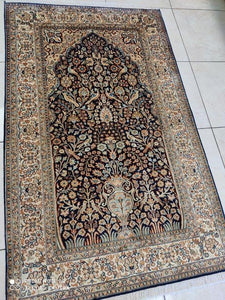 Tapis Cachemire soie noué main n°35_156×96