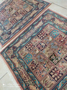 Paire 2 Tapis carré Moud fait main_100×100