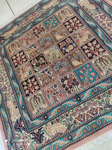 Paire 2 Tapis carré Moud fait main_100×100