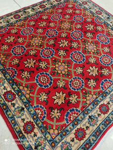 Tapis Antique Carré Varamine fait main n°780_100×100