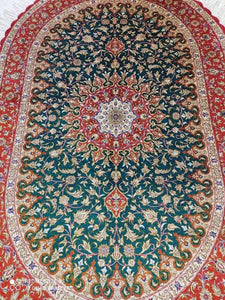 Tapis ovale Ghom soie n°18576_112×72