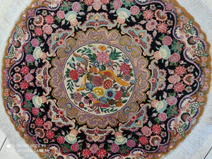 Tapis rond fait main Tabriz n°16138_100×100