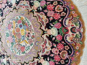 Tapis rond fait main Tabriz n°16138_100×100