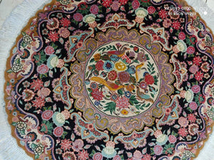 Tapis rond fait main Tabriz n°16138_100×100