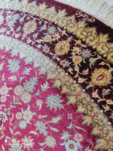 Charger l&#39;image dans la galerie, Tapis rond Ghom soie tissé main n°18571_148×148
