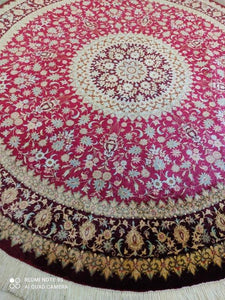 Tapis rond Ghom soie tissé main n°18571_148×148